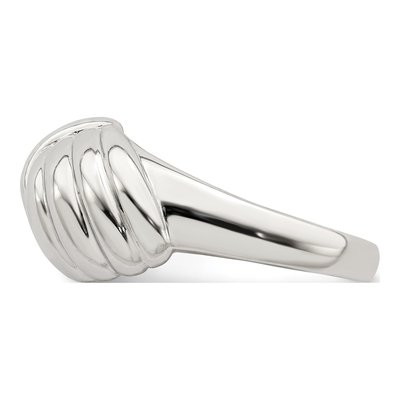 Sterling Silver Weaved Scalloped Ring – view 4