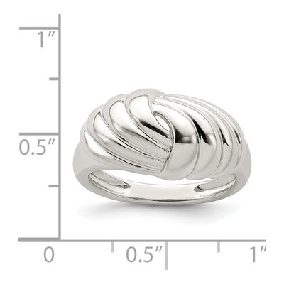 Sterling Silver Weaved Scalloped Ring – view 5
