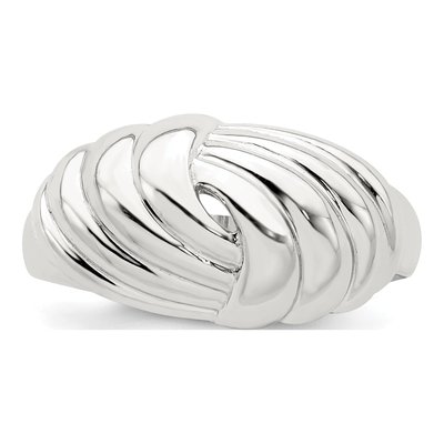 Sterling Silver Weaved Scalloped Ring – view 6