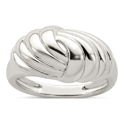 Sterling Silver Weaved Scalloped Ring
