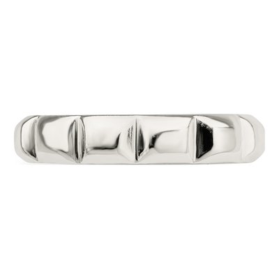 Sterling Silver 4mm Notched Design Band – view 3