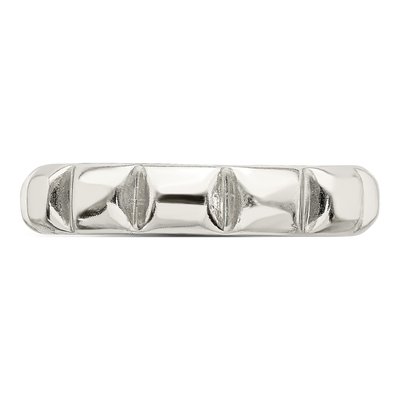 Sterling Silver 4mm Notched Design Band – view 4