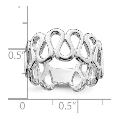 Sterling Silver Fancy Swirls Band Ring – view 6