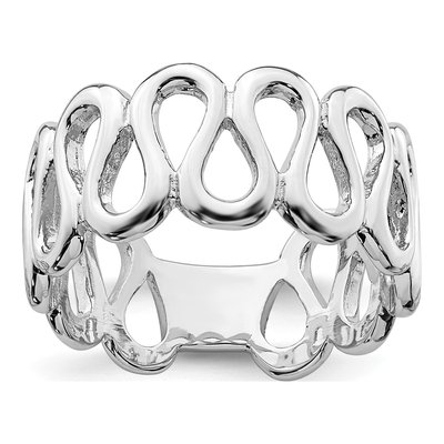 Sterling Silver 7.7mm Fancy Swirls Band