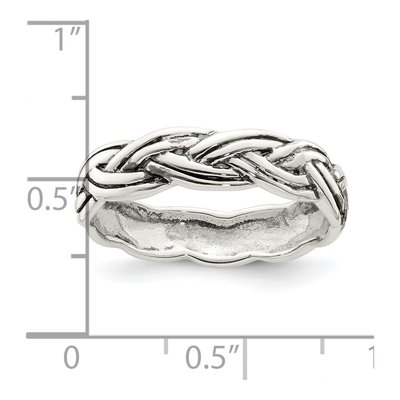 Sterling Silver 4.8mm Antiqued Celtic Band – view 6