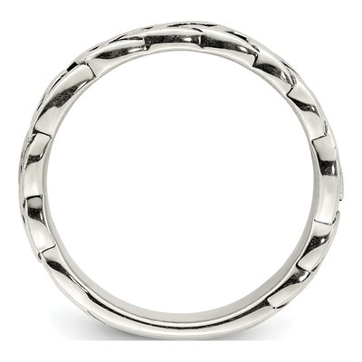 Sterling Silver 5.13mm Antiqued Celtic Knot Band – view 3