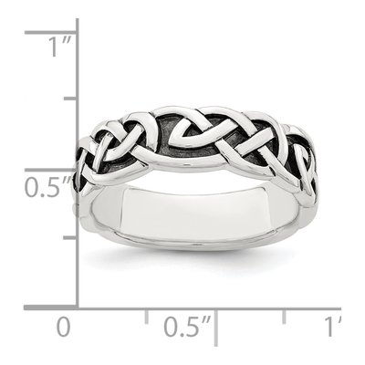 Sterling Silver 5.13mm Antiqued Celtic Knot Band – view 6