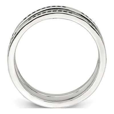 Sterling Silver Three Piece Set Antiqued Ring – view 2