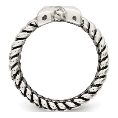 Sterling Silver Oxidized Textured Ring – view 3