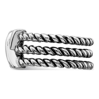 Sterling Silver Oxidized Textured Ring – view 4