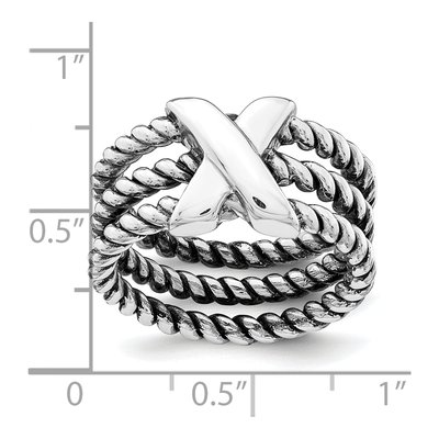 Sterling Silver Oxidized Textured Ring – view 5