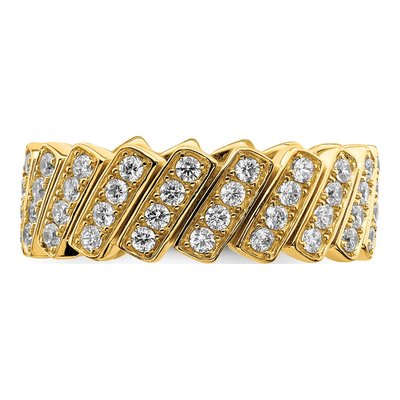 Gold-Plated Sterling Silver CZ Slanted Ring – view 5