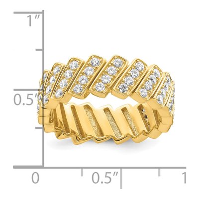 Gold-Plated Sterling Silver CZ Slanted Ring – view 6