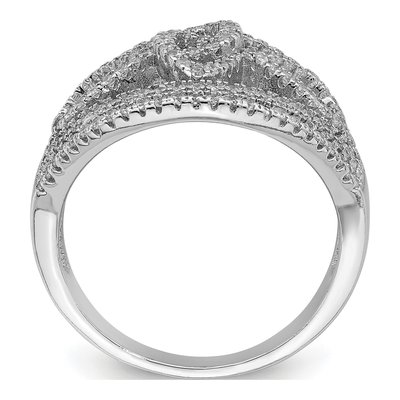 Sterling Silver CZ Micro Pave Fancy Ring – view 2