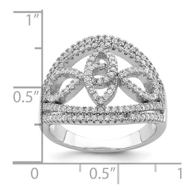 Sterling Silver CZ Micro Pave Fancy Ring – view 3
