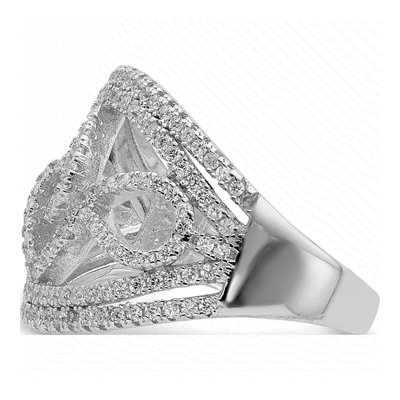 Sterling Silver CZ Micro Pave Fancy Ring – view 4