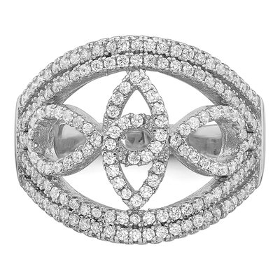 Sterling Silver CZ Micro Pave Fancy Ring – view 5