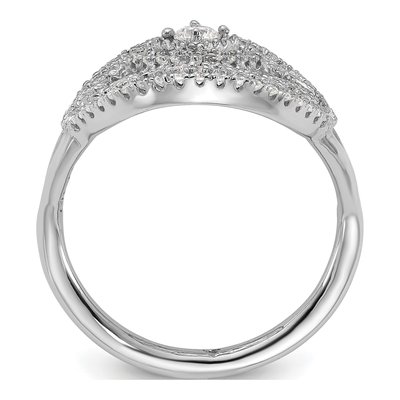 Sterling Silver CZ Filigree Oval Ring – view 3