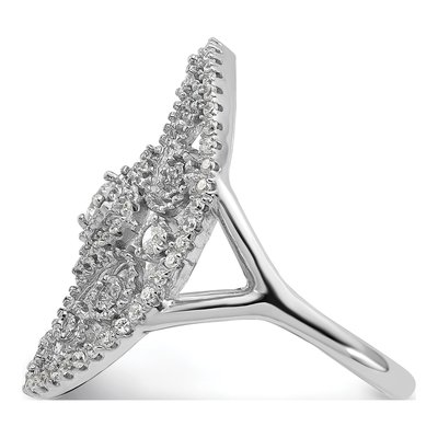 Sterling Silver CZ Filigree Oval Ring – view 5