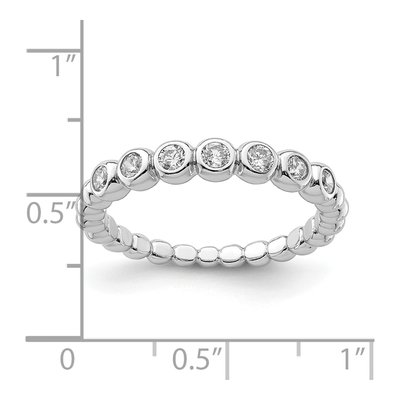 Sterling Silver CZ Anniversary Ring – view 4
