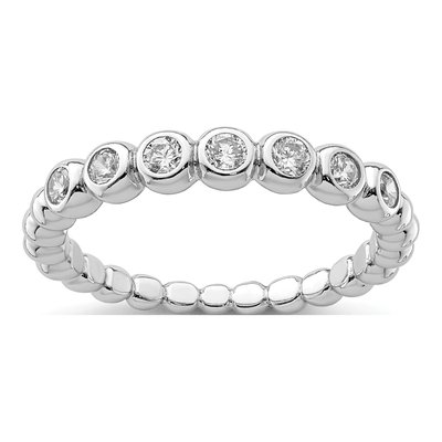 Sterling Silver CZ Anniversary Ring