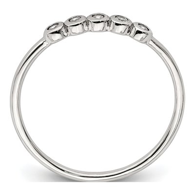 Sterling Silver CZ 5-Stone Bezel Ring – view 3