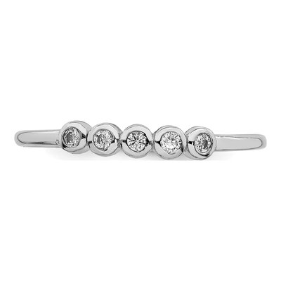 Sterling Silver CZ 5-Stone Bezel Ring – view 5