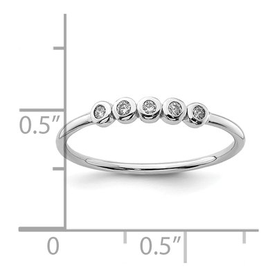 Sterling Silver CZ 5-Stone Bezel Ring – view 6