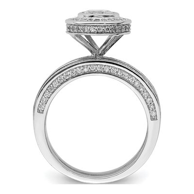 Sterling Silver Rhodium-Plated Cz Round Cut 3 Piece Set Ring – view 3