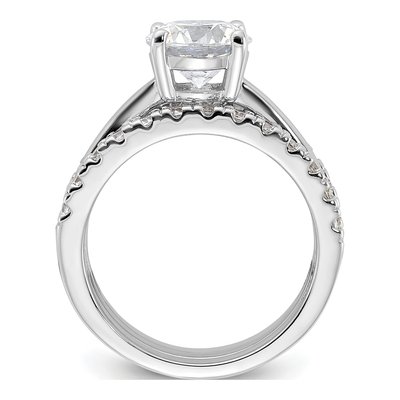 Sterling Silver CZ Solitaire & Band Ring Set – view 3