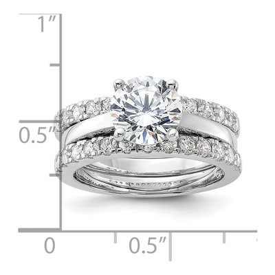 Sterling Silver CZ Solitaire & Band Ring Set – view 5