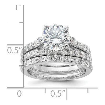 Sterling Silver CZ Ring & Band Set – view 5