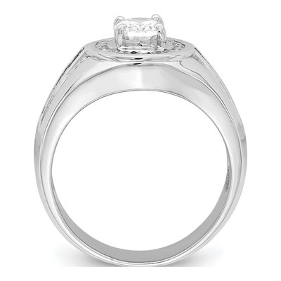 Sterling Silver CZ Oval Halo Ring – view 2