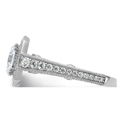 Sterling Silver CZ Halo Engagement Ring – view 4