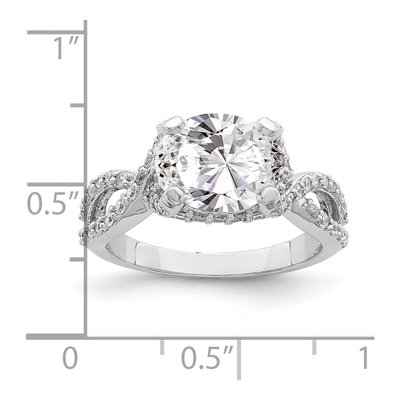 Sterling Silver CZ Oval Ring – view 5