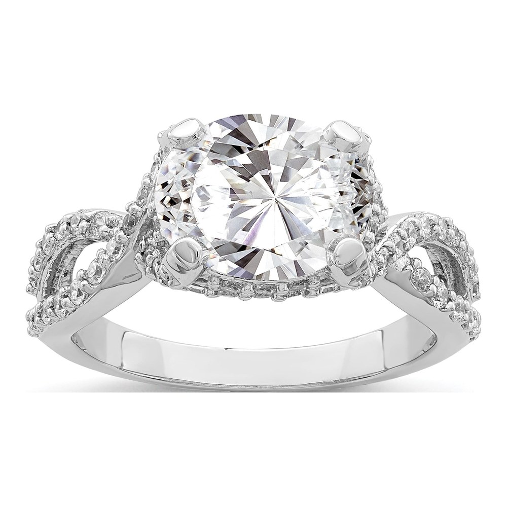 Sterling Silver CZ Oval Ring