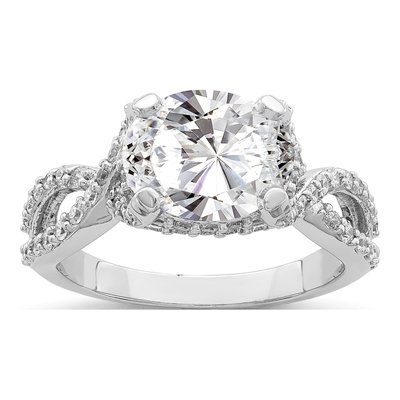 Sterling Silver CZ Oval Ring