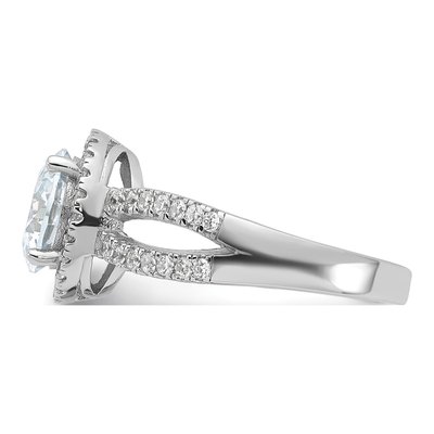 Sterling Silver CZ Halo Engagement Ring – view 4