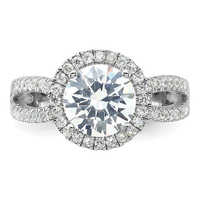 Sterling Silver CZ Halo Engagement Ring – view 5