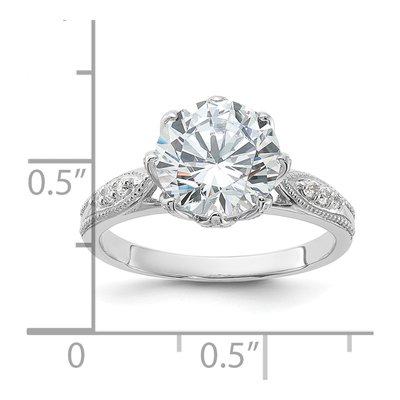 Sterling Silver CZ Engagement Ring – view 6