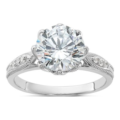 Sterling Silver CZ Engagement Ring