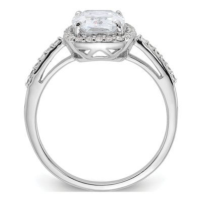 Sterling Silver CZ Cushion Engagement Ring – view 3