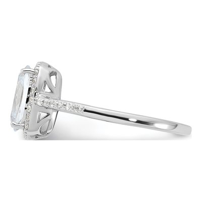 Sterling Silver CZ Cushion Engagement Ring – view 4