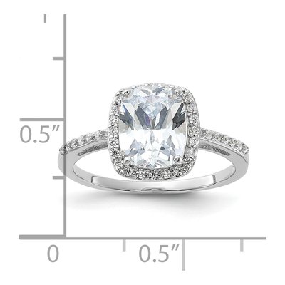 Sterling Silver CZ Cushion Engagement Ring – view 6