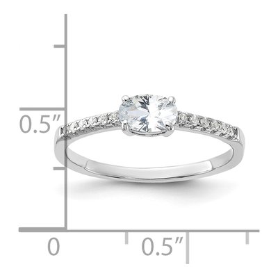Sterling Silver CZ Oval Ring – view 6