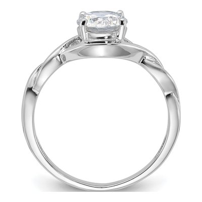 Sterling Silver CZ Twisted Ring – view 3