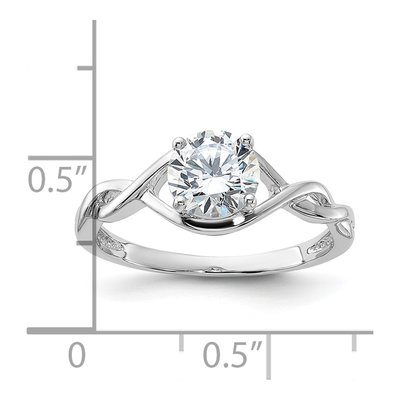 Sterling Silver CZ Twisted Ring – view 6