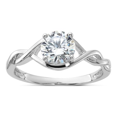 Sterling Silver CZ Twisted Ring