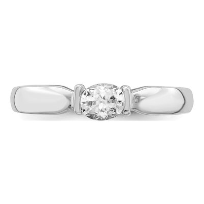 Sterling Silver CZ Oval Ring – view 4