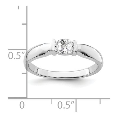 Sterling Silver CZ Oval Ring – view 5